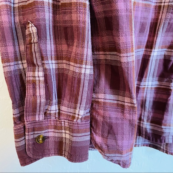 Carhartt Buttondown Shirt Plaid Purple Size Large - Picture 7 of 7